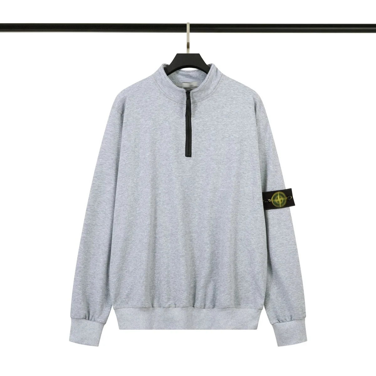 Stone Island Stone Island Heather Grey Half-Zip Sweatshirt Grey