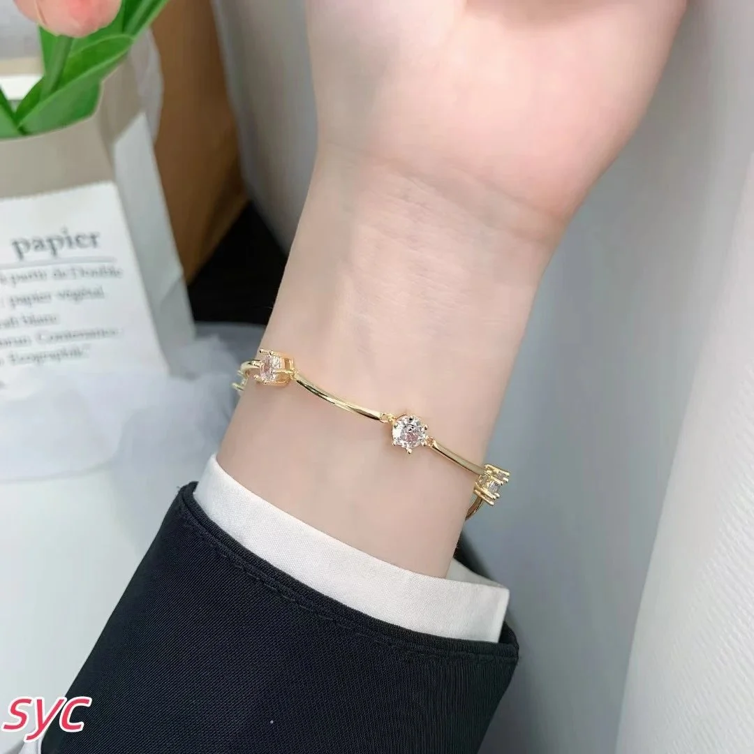 Other Gold Crystal Bracelet - Elegant Jewelry Accessory Gold - 1