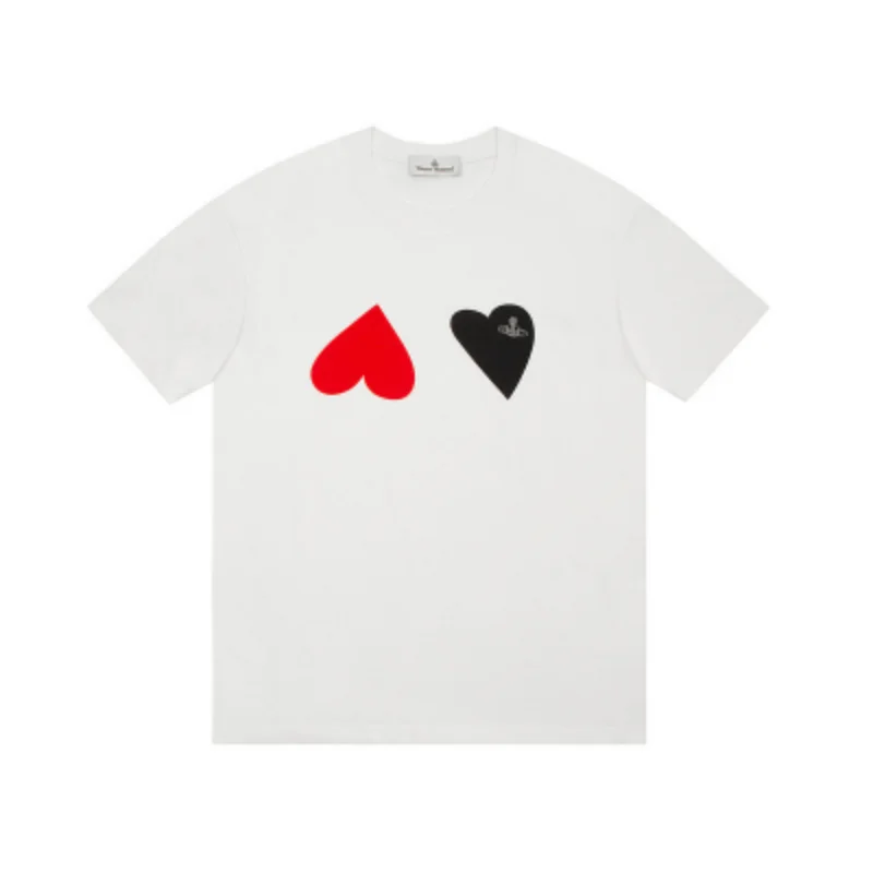 Marcelo Burlon Marcelo Burlon Cross Red and Black Hearts White T-Shirt White - 1