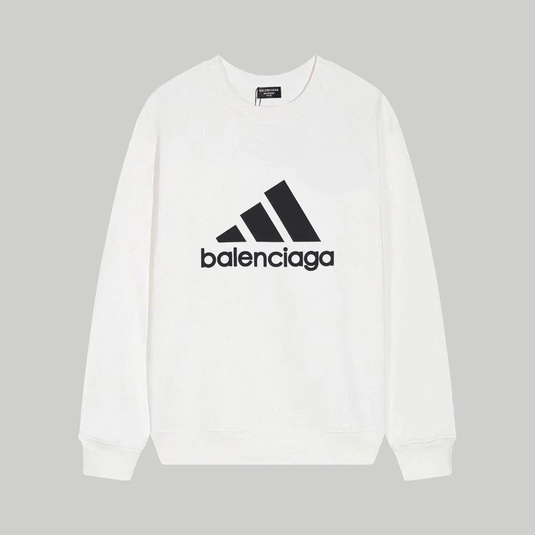 Balenciaga Balenciaga White Logo Crewneck Sweatshirt White - 1
