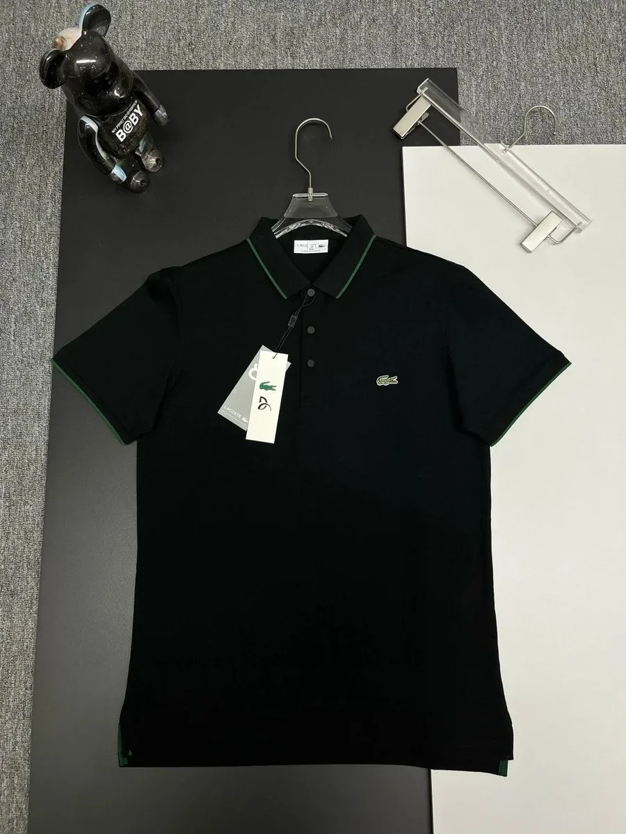Lacoste Lacoste Classic Polo Shirt Black with Green Trim Black - 1