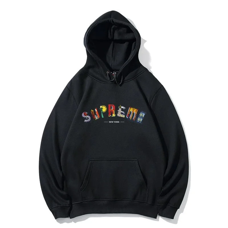 Supreme Supreme Supreme Multicolor Logo Black Hoodie Black - 1