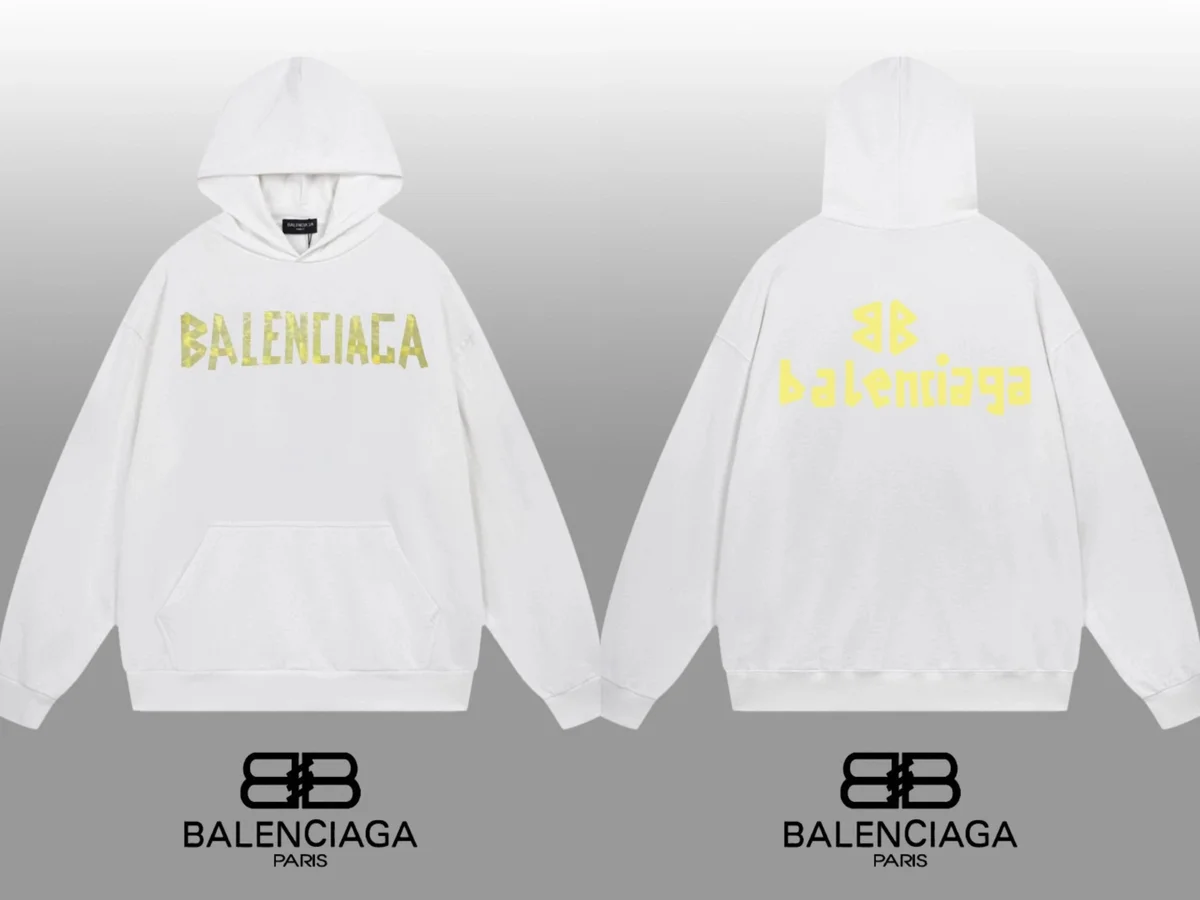 Balenciaga Balenciaga White BA Logo Hoodie White - 1