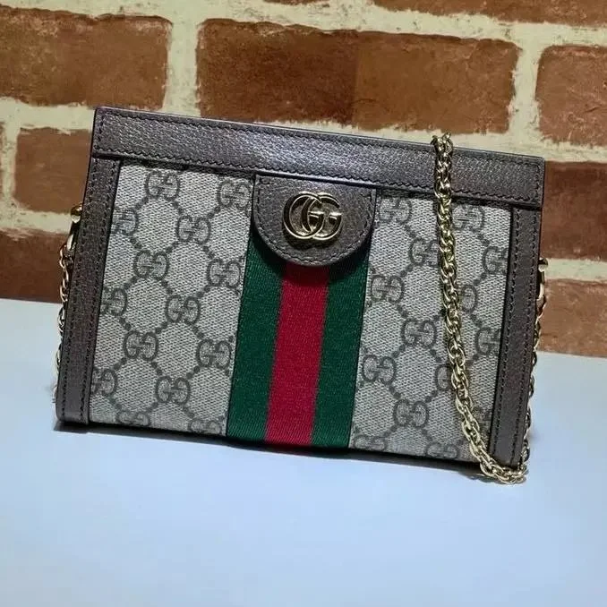 Gucci Gucci Ophidia GG Supreme Red/Green Stripe Crossbody Bag Multicolor