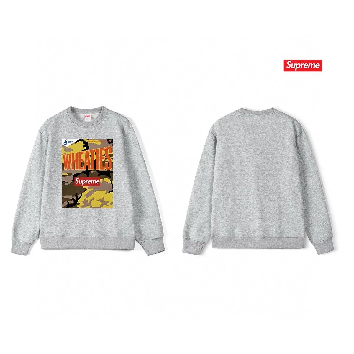 Supreme Supreme Wheaties Grey Crewneck Sweatshirt Grey - 1