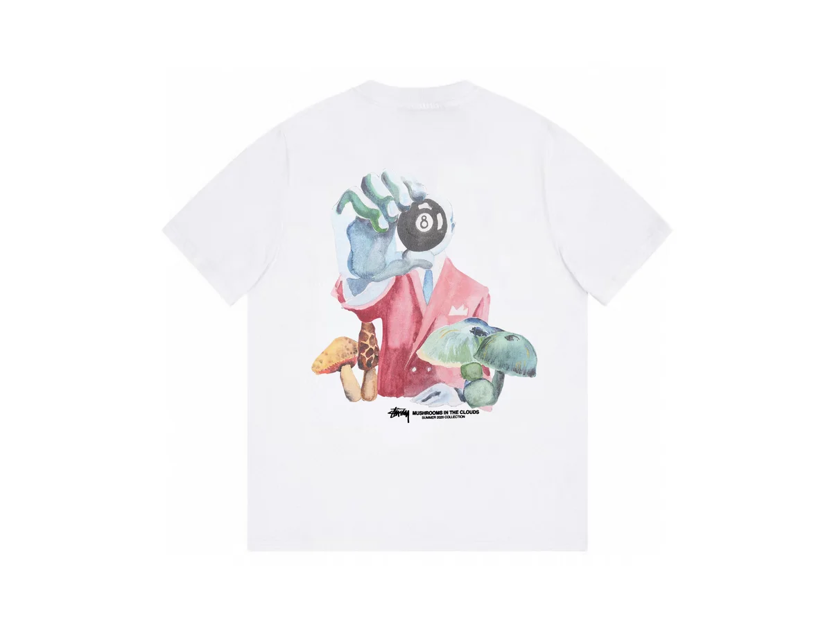 Stussy Stussy Stüssy Mushrooms in the Clouds White T-Shirt White - 1