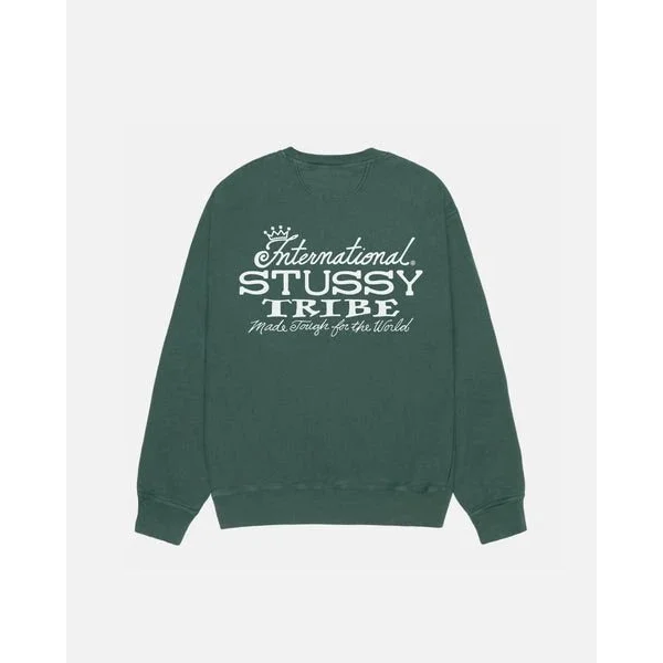 Stussy Stussy International Tribe Green Crewneck Sweatshirt Green - 1