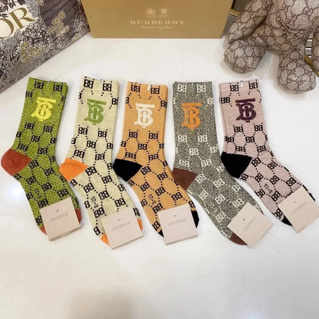 Burberry Burberry TB Monogram Socks in Various Colors Green