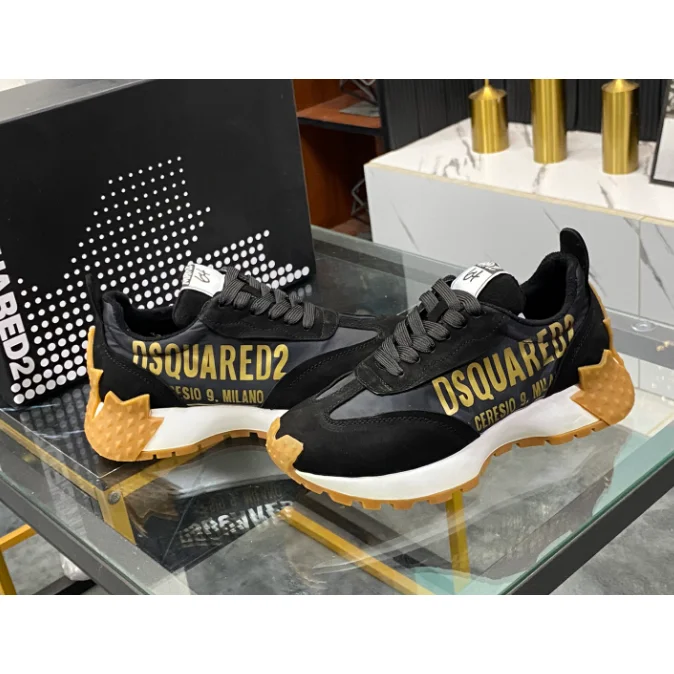DSQUARED2 DSQUARED2 DSQ2020 Black & Gold Sneakers Black - 1