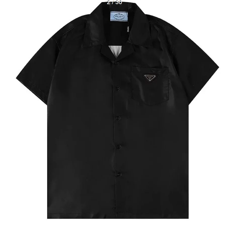 Prada Prada Classic Logo Triple Black Camp Shirt Black