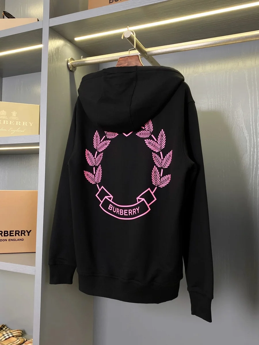 Burberry Burberry Black Pink Laurel Wreath Hoodie Black - 1
