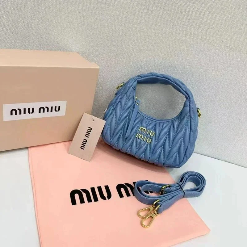 Miu Miu Miu Miu Matelassé Haze Blue Handbag Blue