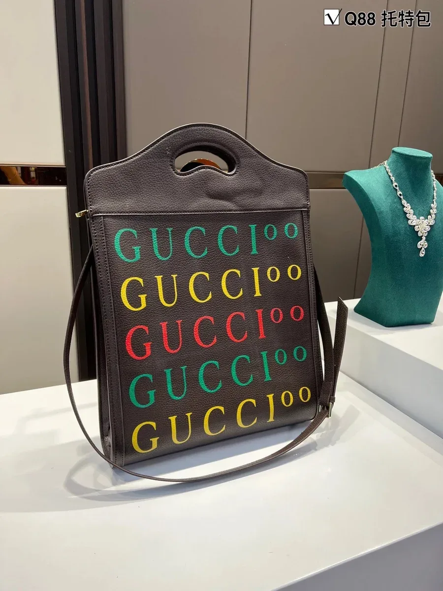 Gucci Gucci Q88托特包 Multicolor Leather Tote Bag Black - 1