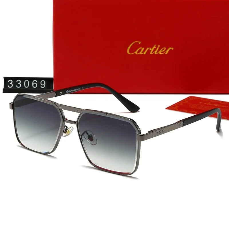 Cartier Cartier Soleil Blanc Gradient Square Sunglasses Grey - 1