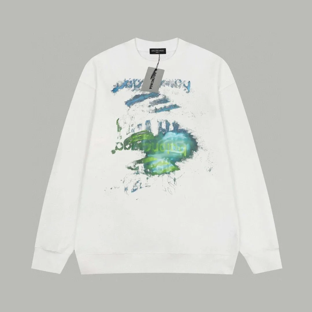 Balenciaga Balenciaga Abstract Print Oversized Sweatshirt White White - 1