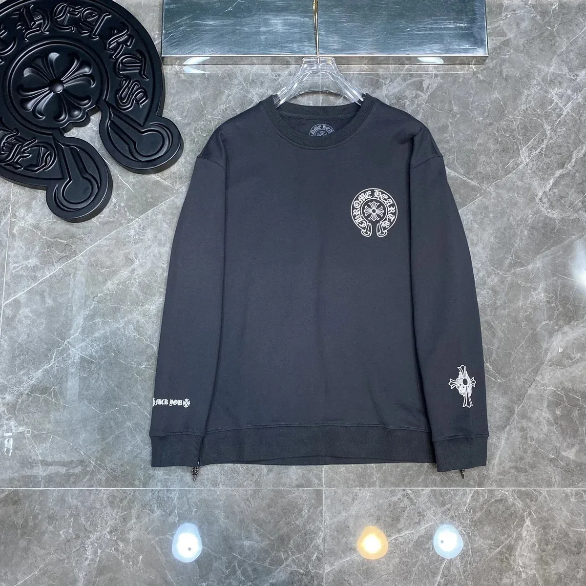 Chrome Hearts Chrome Hearts CH Cross Cement Grey Sweatshirt Grey