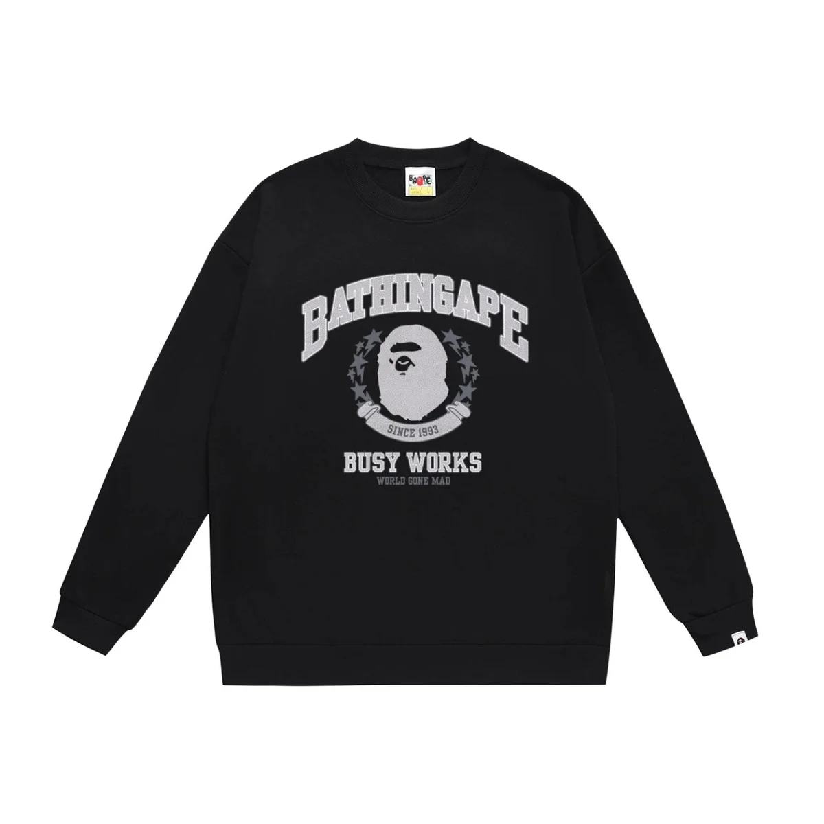A Bathing Ape A Bathing Ape Busy Works Black Crewneck Sweatshirt Black - 1