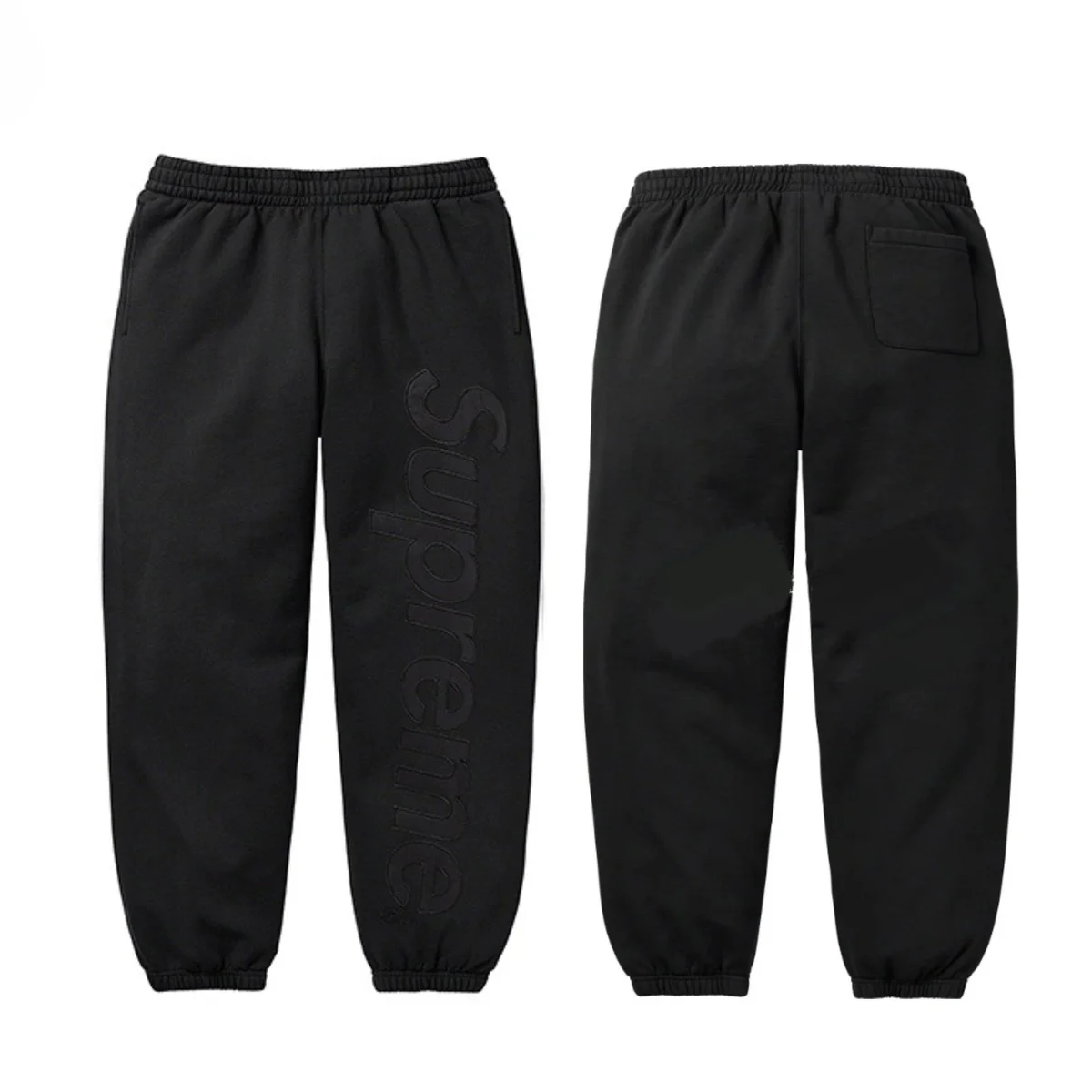 Supreme Supreme Box Logo Sweatpants Triple Black Trousers Black - 1