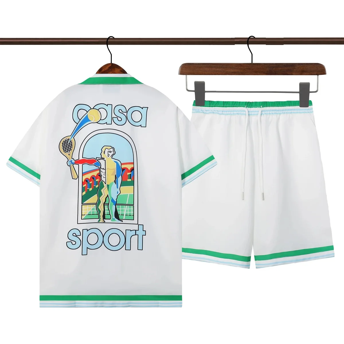 Other Casa Sport Tennis Set White with Green Accents Co-ord Set White - 1