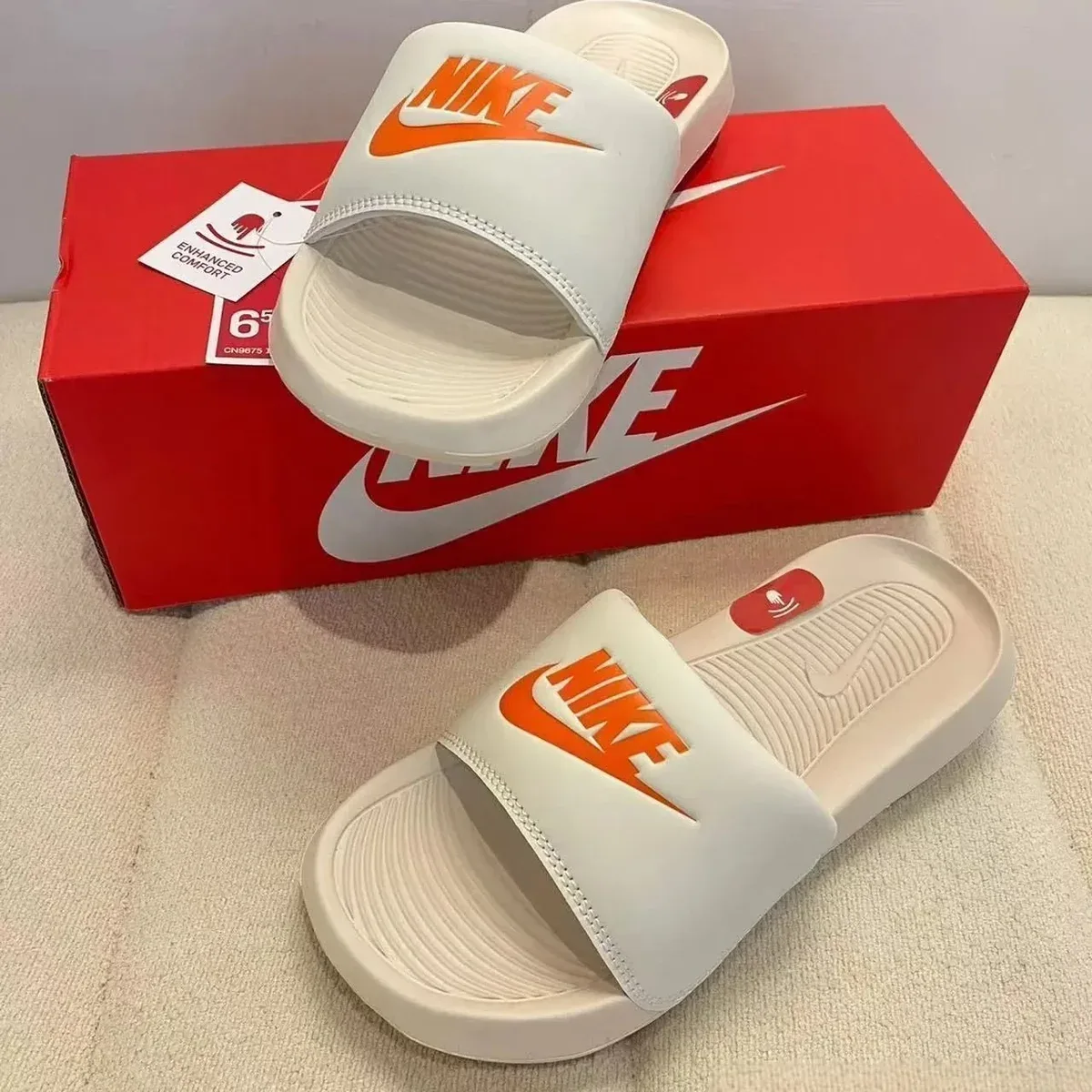 Nike Nike Victory NK弧形米橘 Slides Beige
