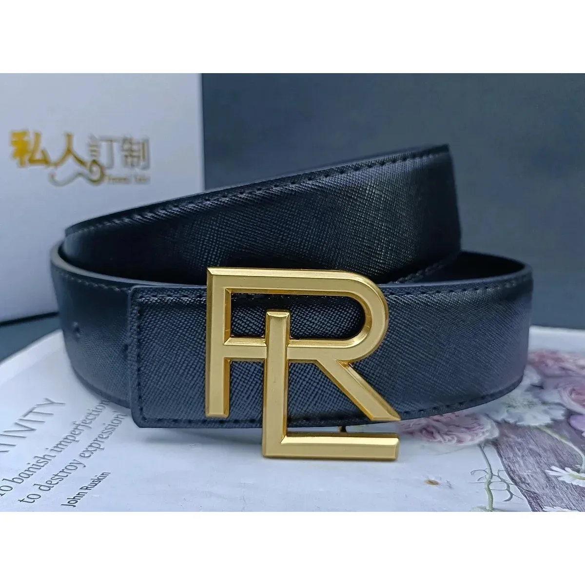 Polo Ralph Lauren Ralph Lauren RL Logo Belt Black Gold Belt Black - 1