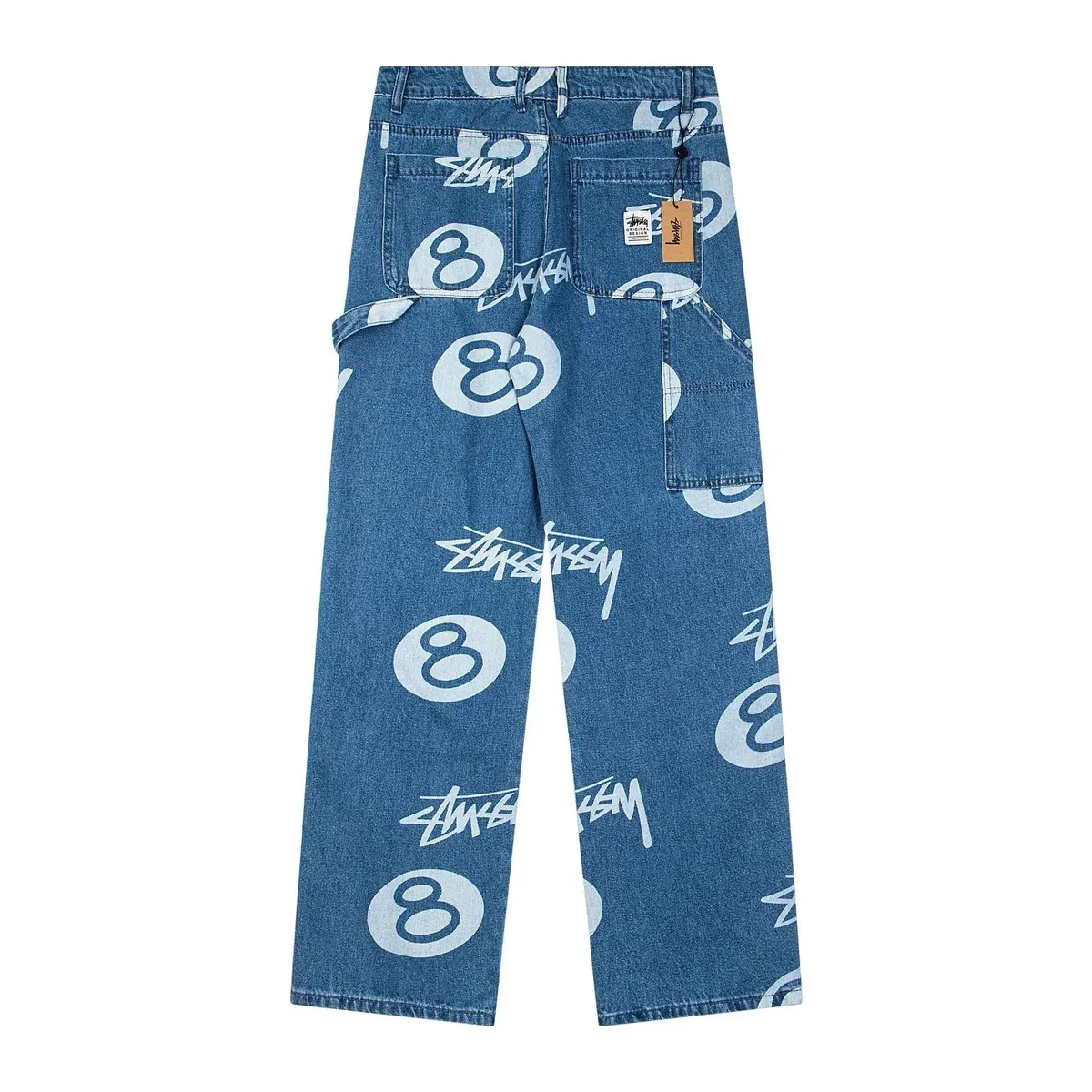Stussy Stussy 8 Ball Printed Trousers 634 Blue Blue - 1