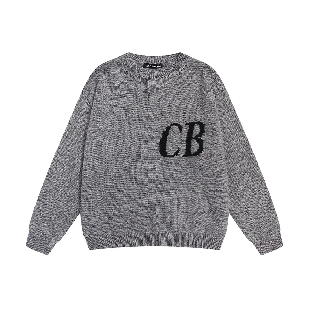 Cole Buxton Cole Buxton CB635 Grey Round Neck Knit Sweater Grey - 1