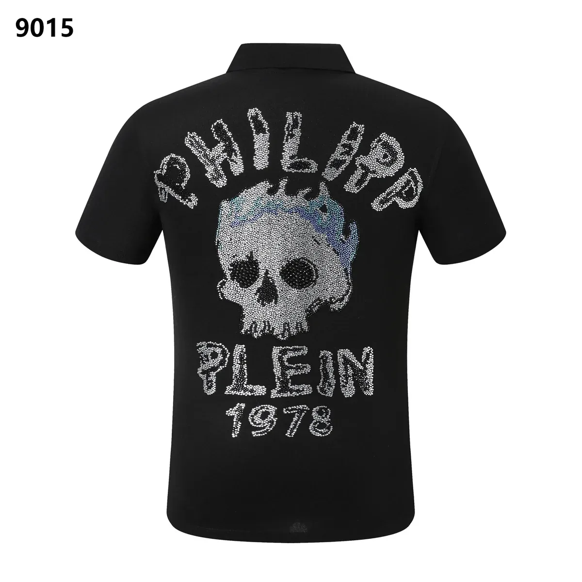 Philipp Plein Philipp Plein Skull 35 Black Crystal Skull Polo Shirt Black - 1