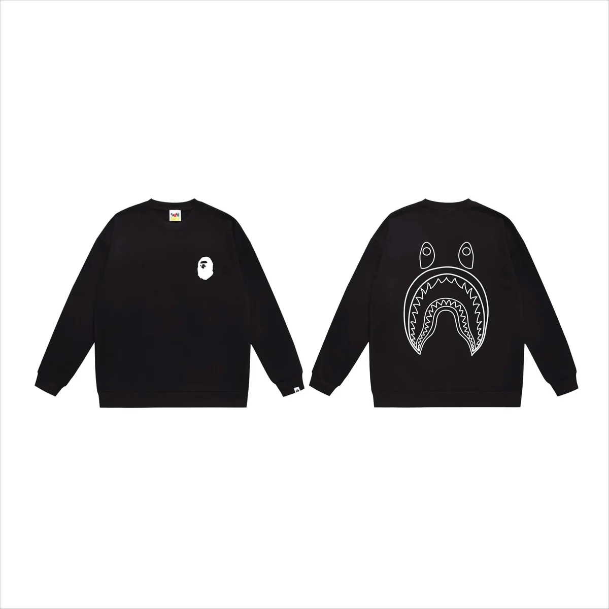 A Bathing Ape A Bathing Ape BAPE STA Black Shark Crewneck Sweatshirt Black - 1
