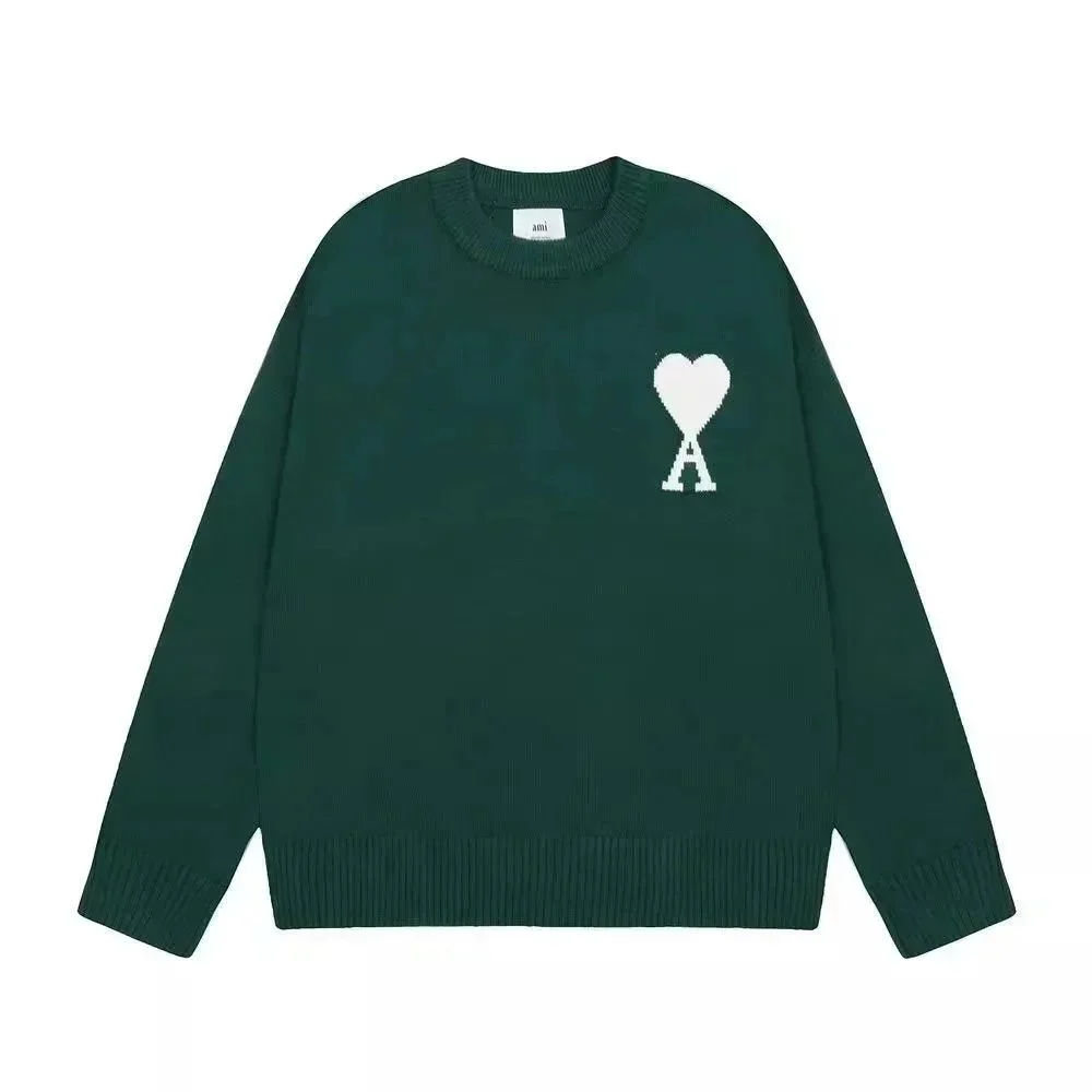 Ami Paris AMI Dark Green AMI Heart Sweater Green - 1