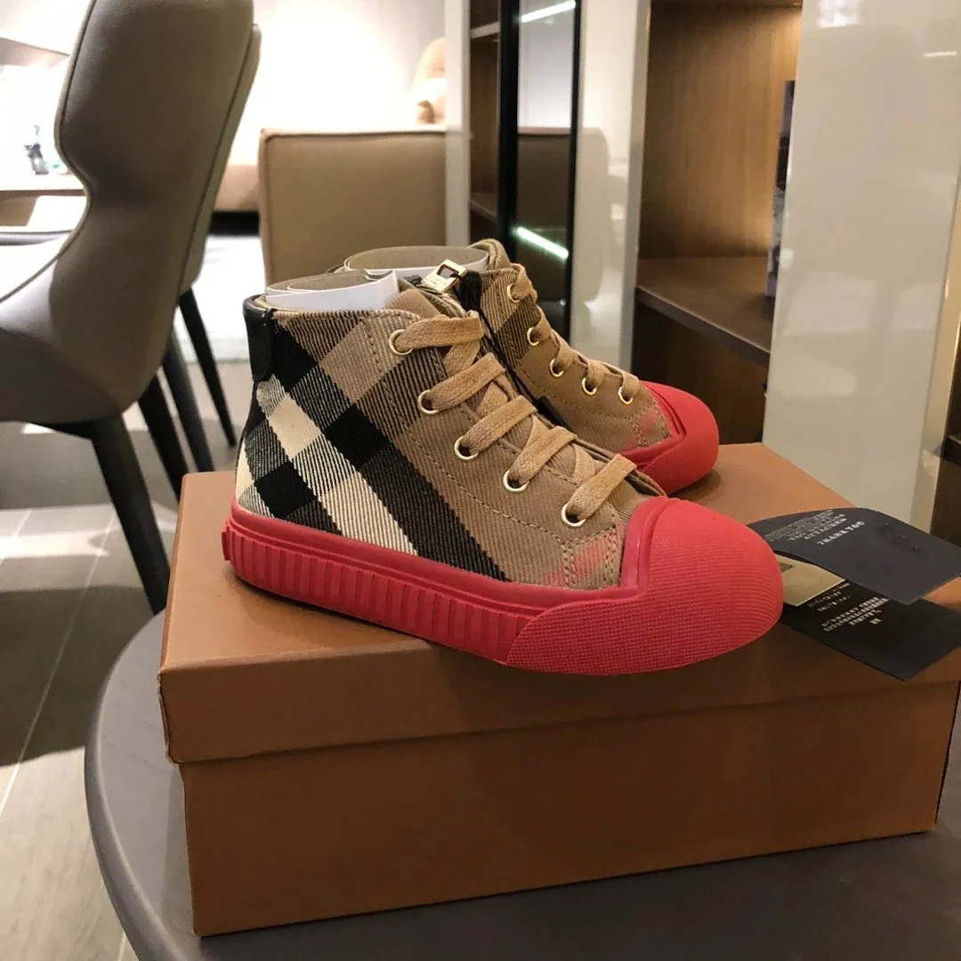Burberry Burberry Vintage Check High-Top Sneakers Beige/Red Check Beige