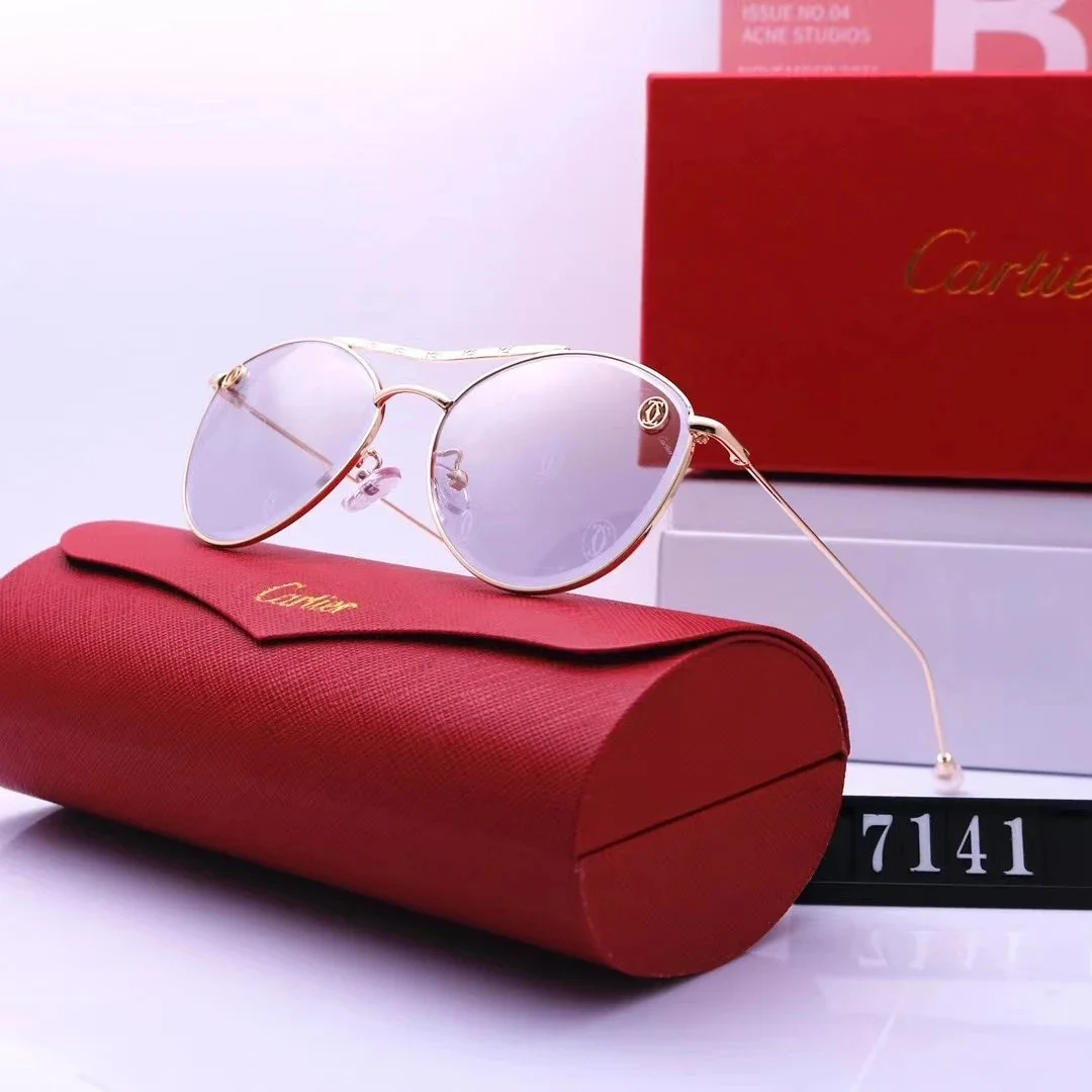 Cartier Cartier Soleil Blanc 7141 Aviator Sunglasses Gold - 1