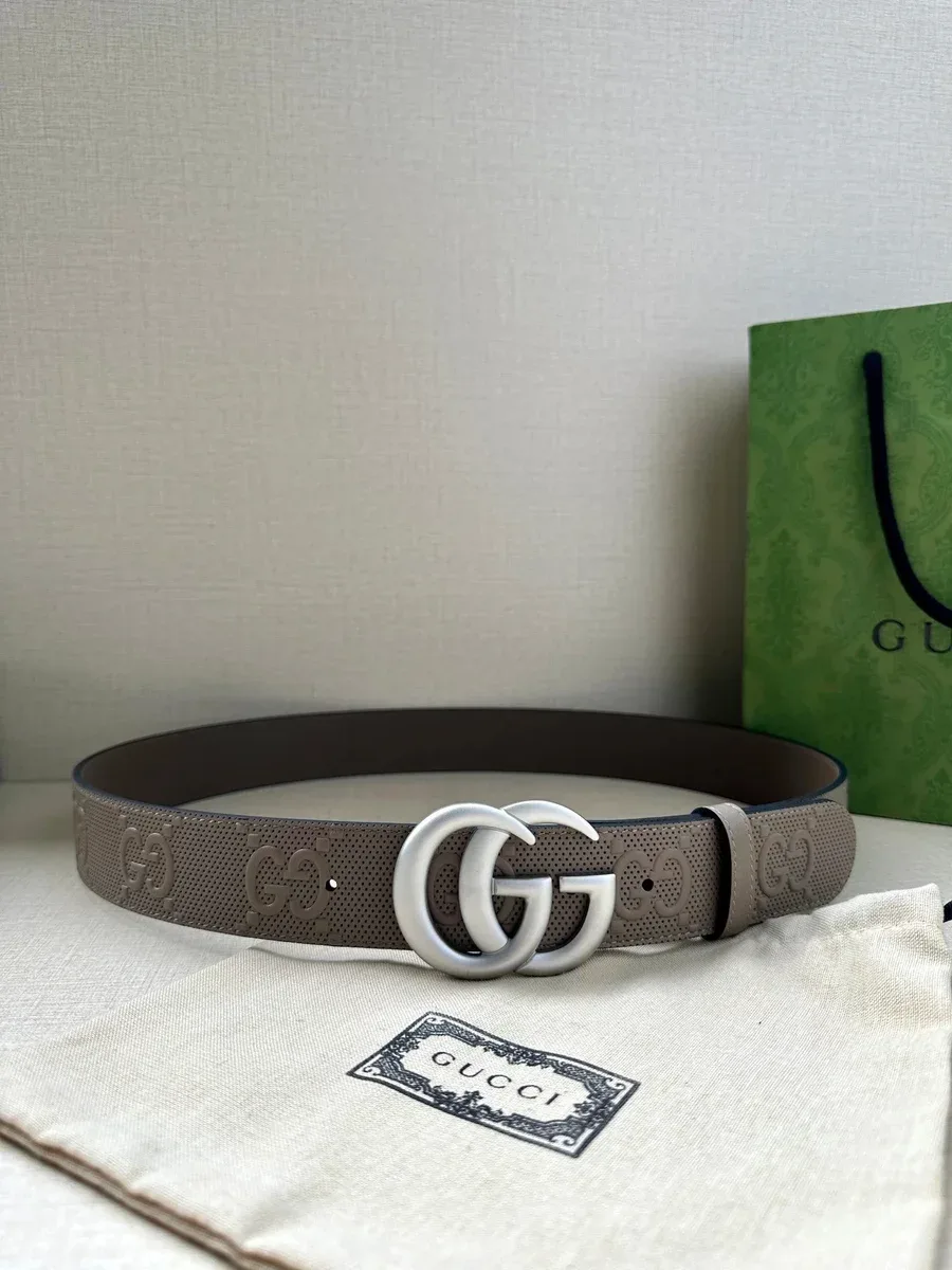 Gucci Gucci GG Belt Brown Leather Belt Brown - 1