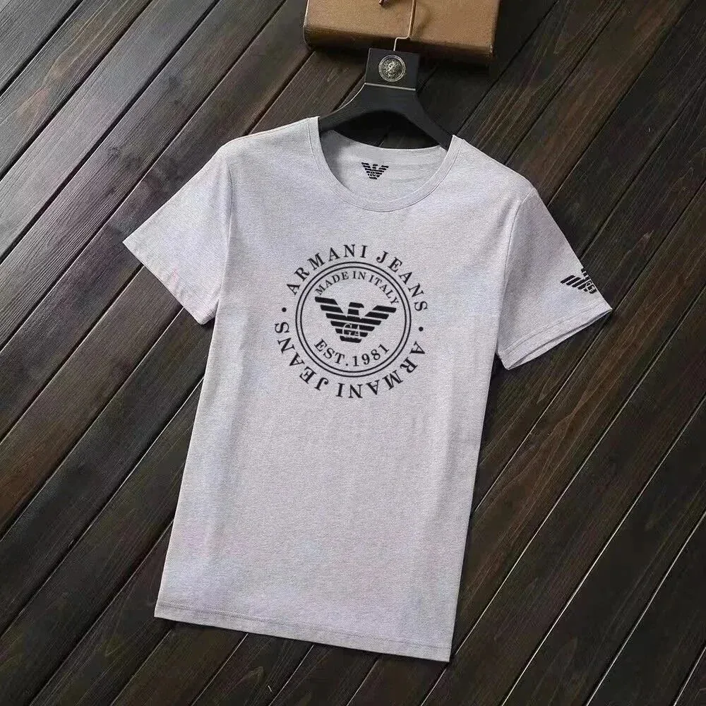 Armani Armani Heather Grey Logo T-Shirt Grey