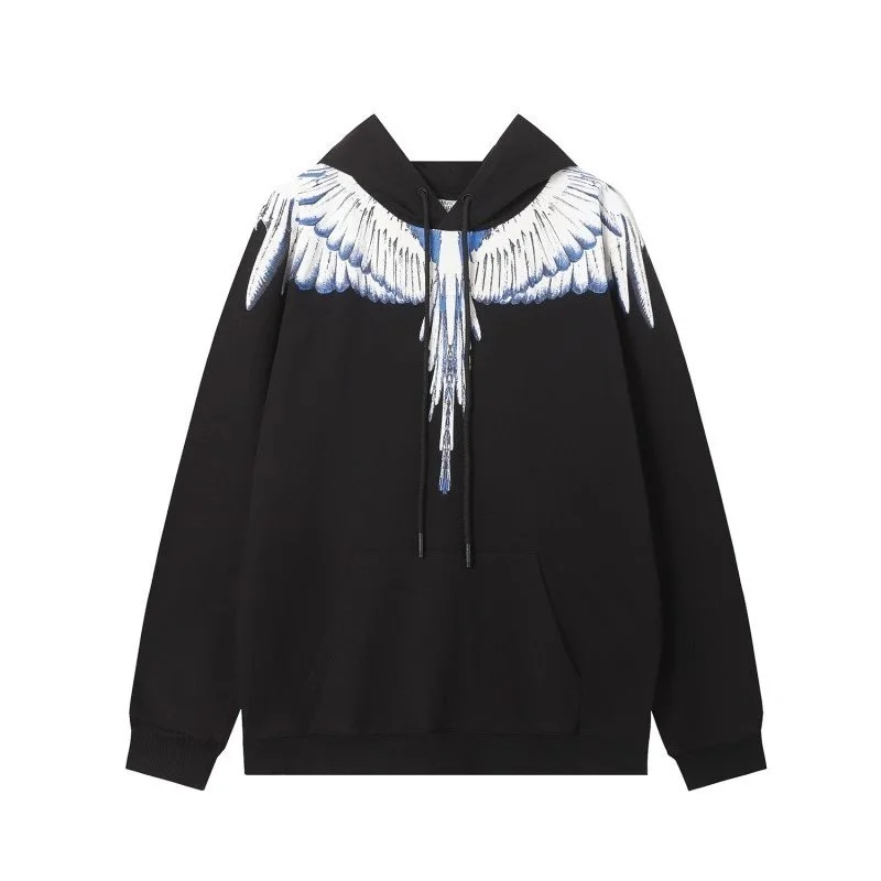 Marcelo Burlon Marcelo Burlon Wings Black/White/Blue Hoodie Black - 1