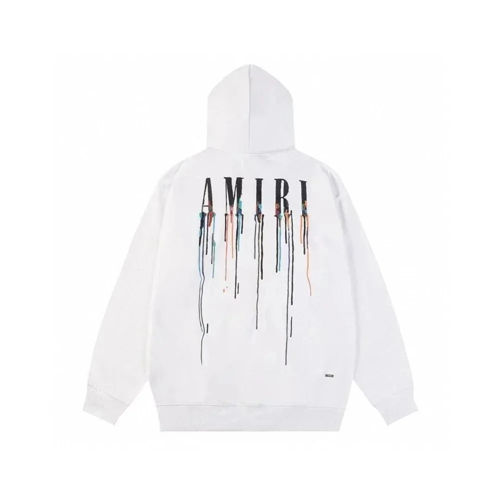 Amiri Amiri ARI-01 White Hoodie with Dripped AMIRI Logo White - 1