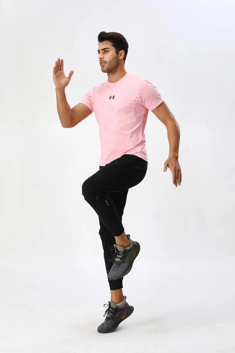 Under Armour Under Armour Pink T-Shirt with Black Pants Set Pink - 1