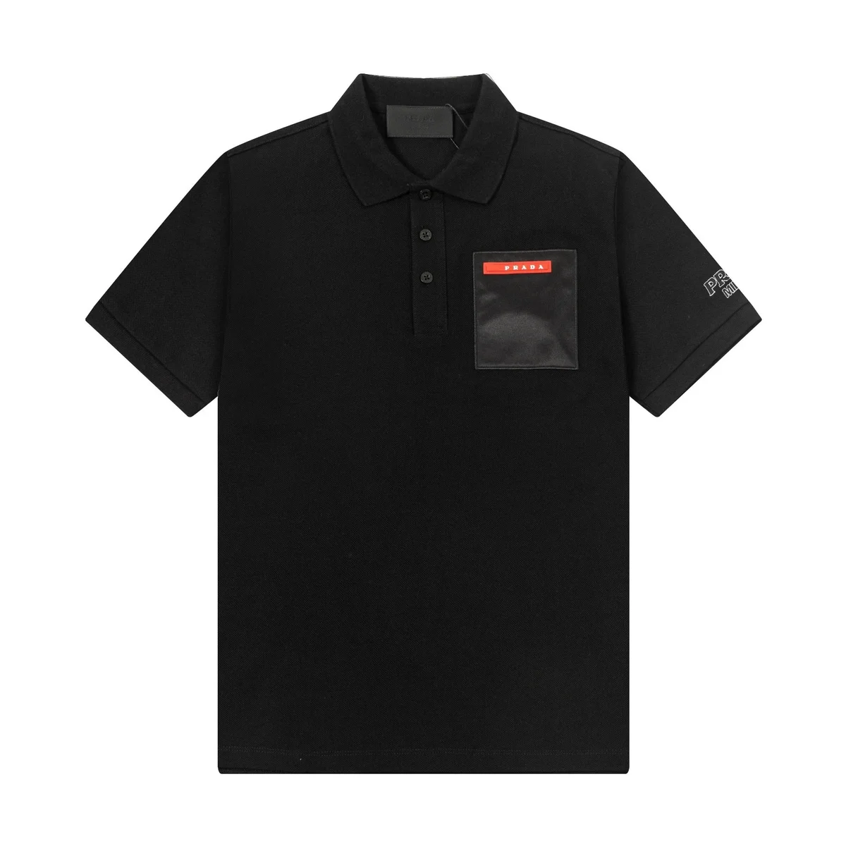 Prada Prada Black Logo Pocket Polo Shirt Black - 1