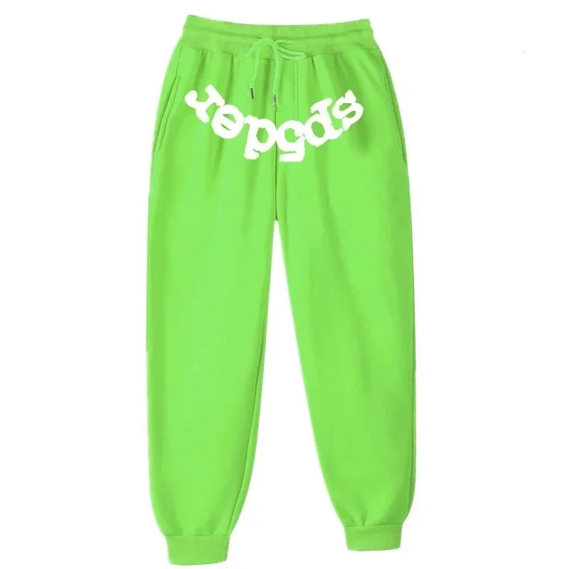 SP5DER SP5DER Fluorescent Green/White Sweatpants Green - 1