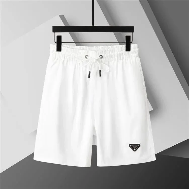 Prada Prada Triangle Logo White Drawstring Shorts White