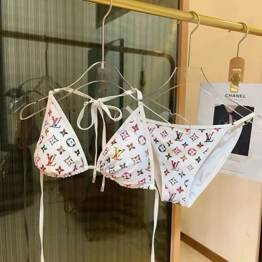 Louis Vuitton Louis Vuitton Monogram White Multicolor Bralette & Thong Set White