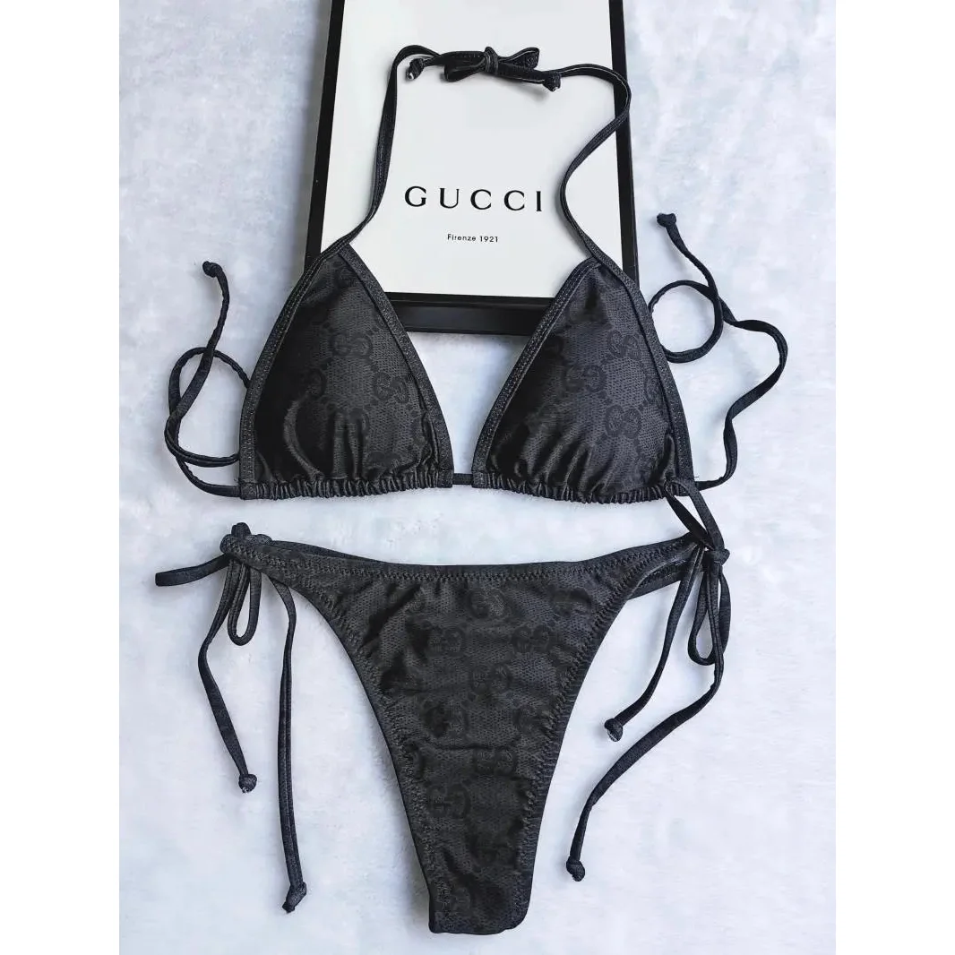 Gucci Gucci GG Supreme Black Monogram Bikini Set Black