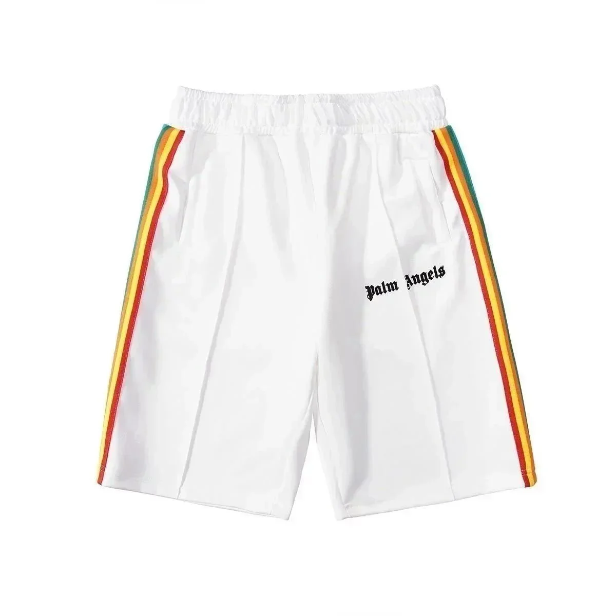 Palm Angels Palm Angels Track Rainbow Stripe White Shorts White - 1
