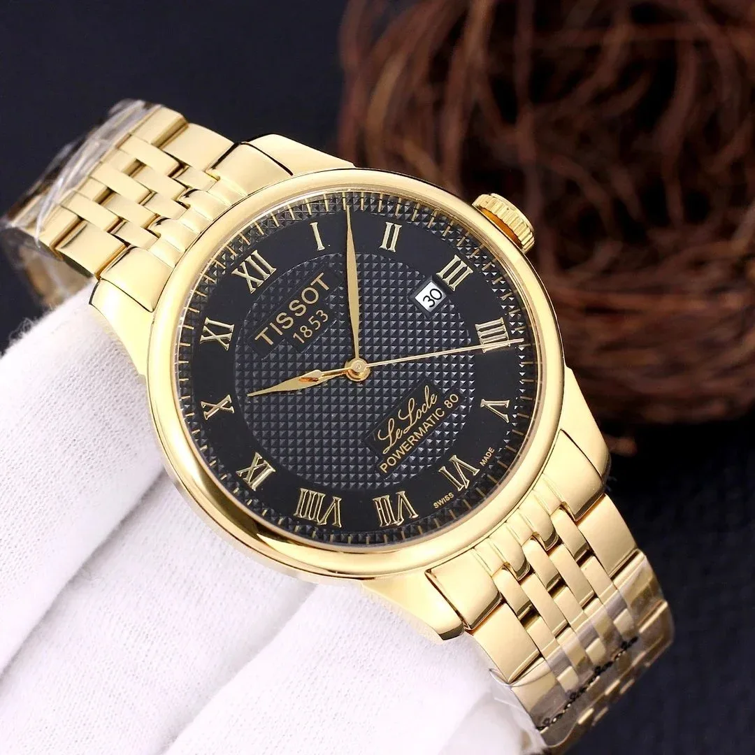 Tissot Tissot Le Locle Powermatic 80 Full Gold Case Black Dial Men's Watch Gold - 1
