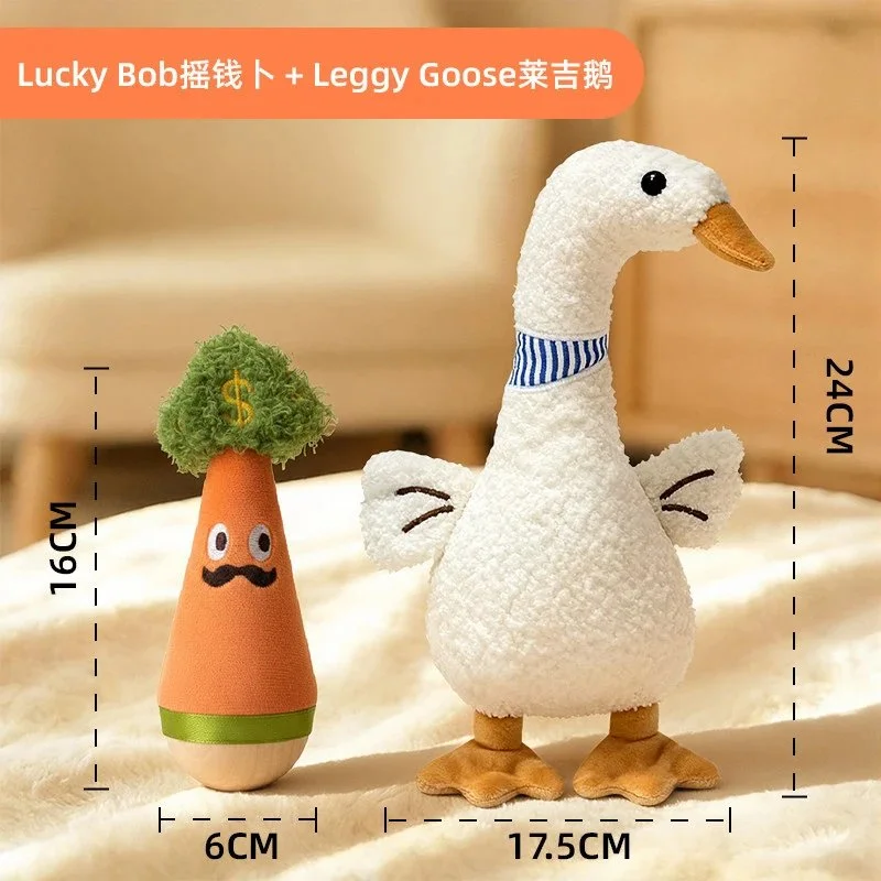 Other Lucky Bob摇钱卜 + Leggy Goose莱吉鹅 Plush Toys White - 1
