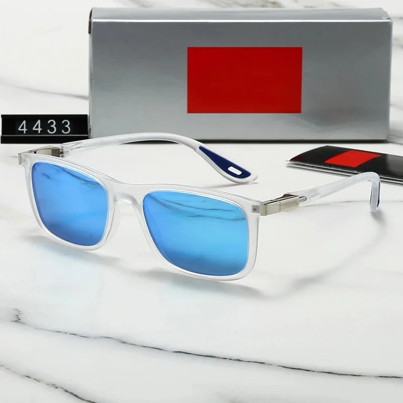 Other Unisex Clear Frame Blue Lens Sunglasses 4433-A Eyewear Blue - 1