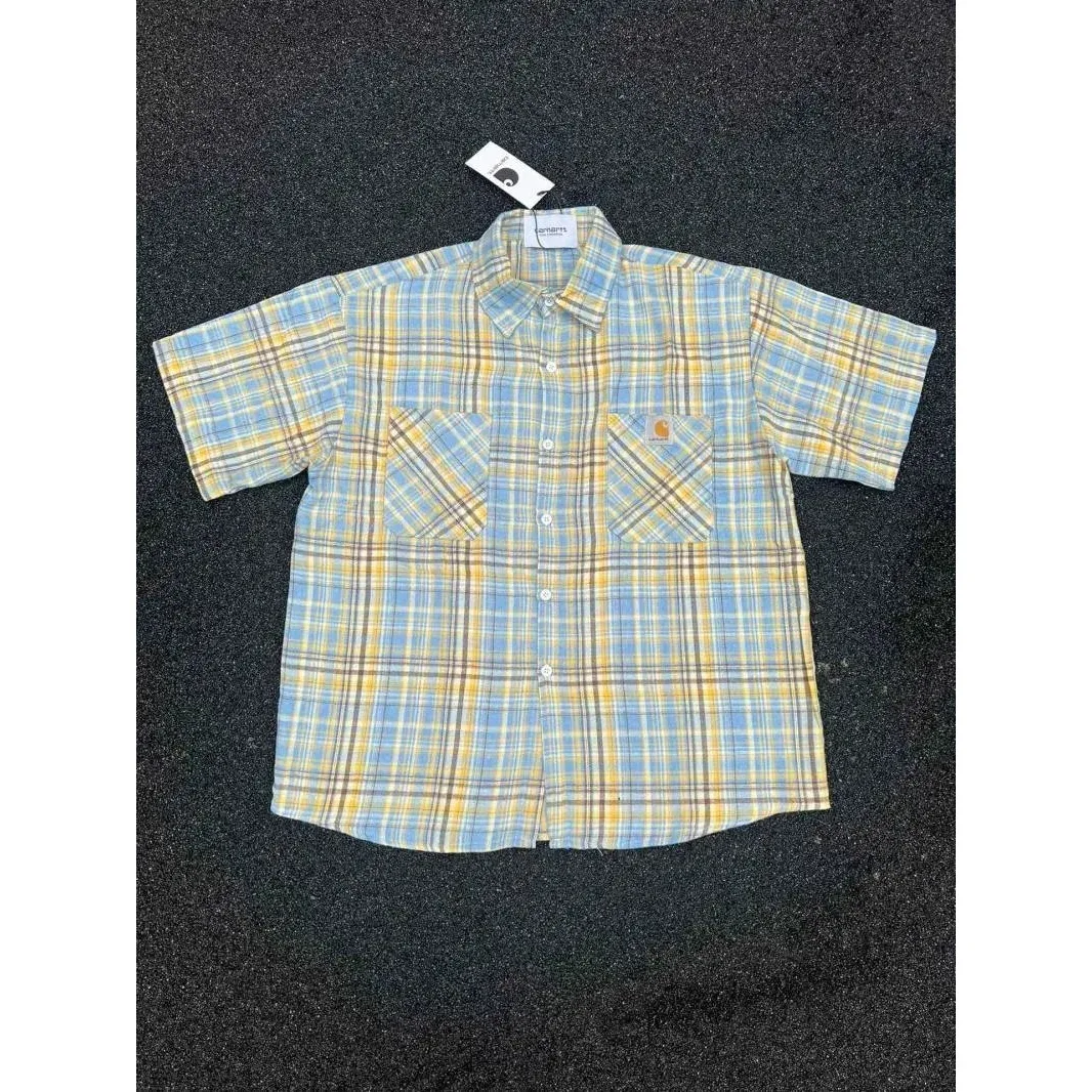 Carhartt Carhartt Light Blue/Yellow Plaid Work Shirt Blue - 1