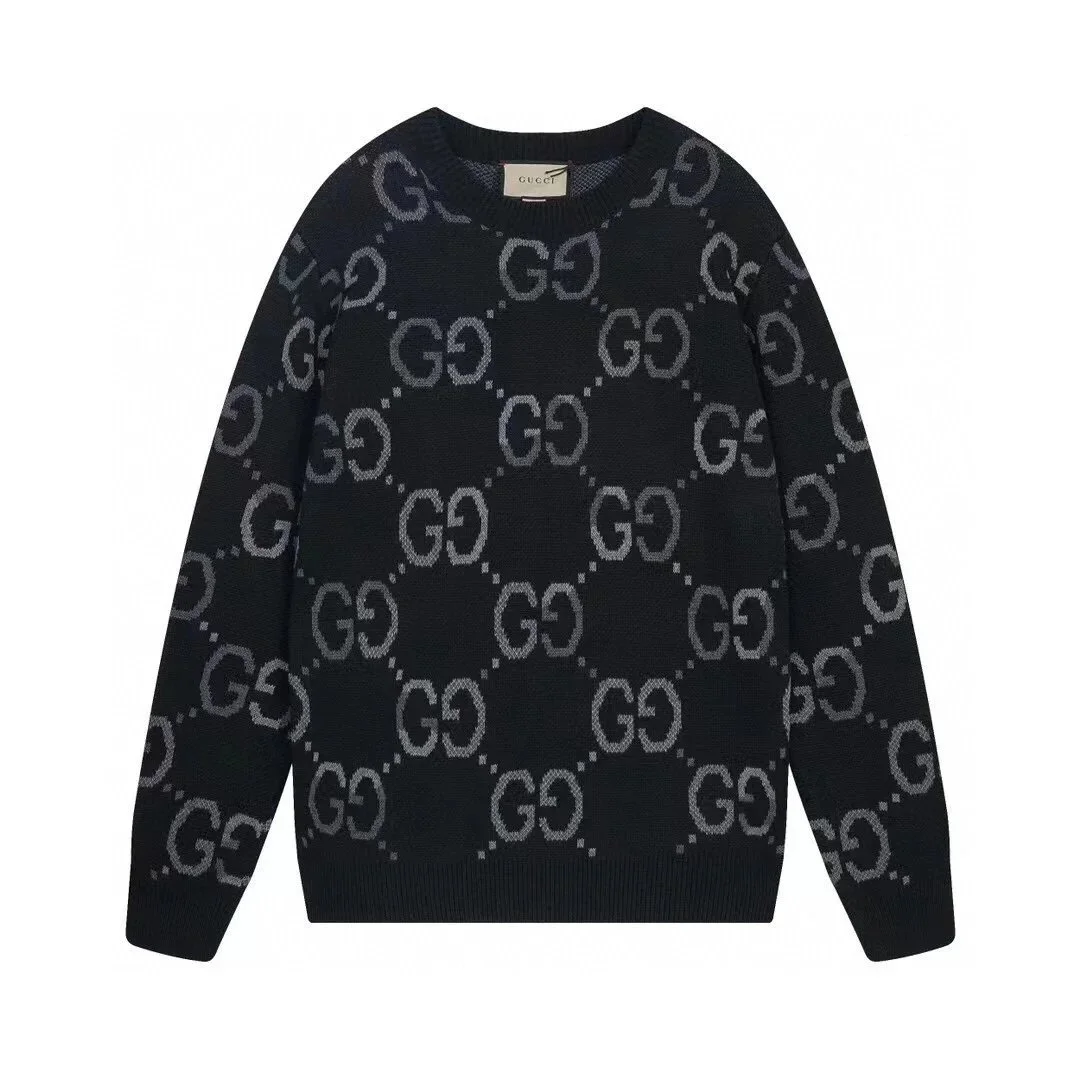 Gucci Gucci GG Supreme Black/Gray Monogram Knit Sweater Black