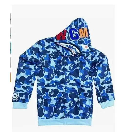A Bathing Ape A Bathing Ape ABC Camo Hoodie Blue Blue - 1