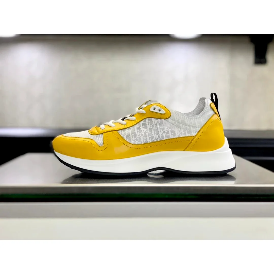Dior Dior B30 Yellow/White Oblique Sneakers Yellow
